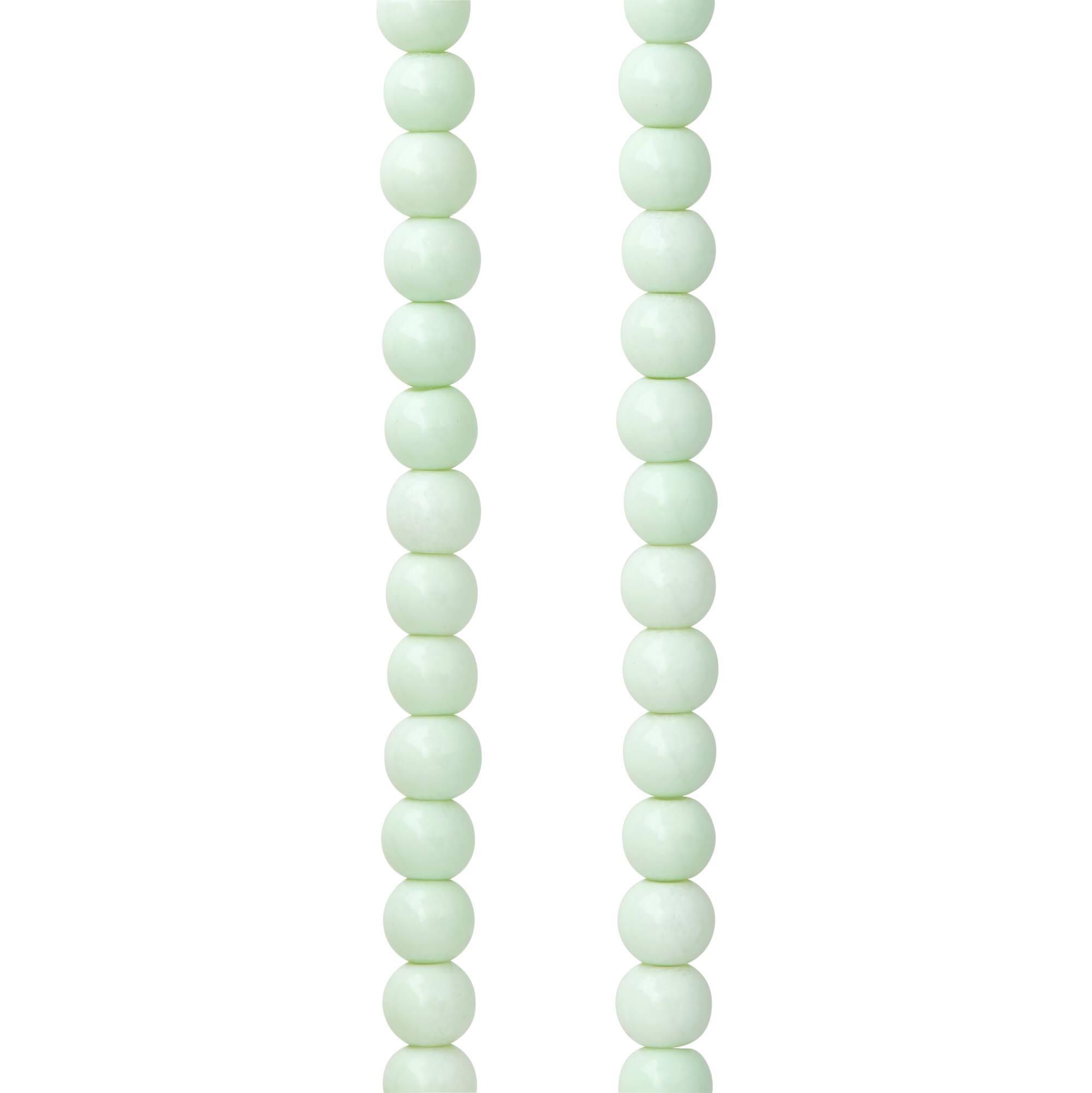 Mint Glass Round Beads, 6mm by Bead Landing™